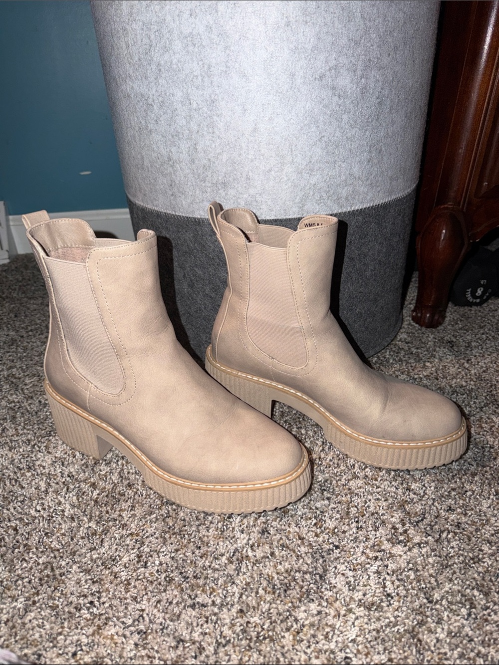 Dolce Vita Beige Platform Darcel Ankle Boots